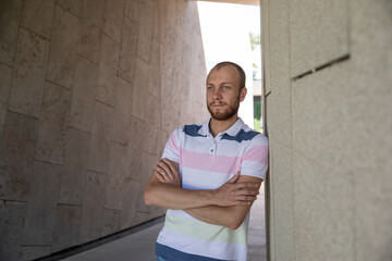 Portrait of man with a beard. Russian guy