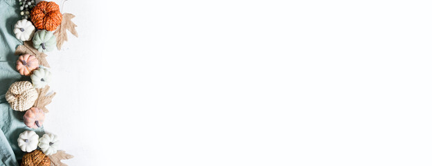 Fall Cover Photo with pumpkins and white space