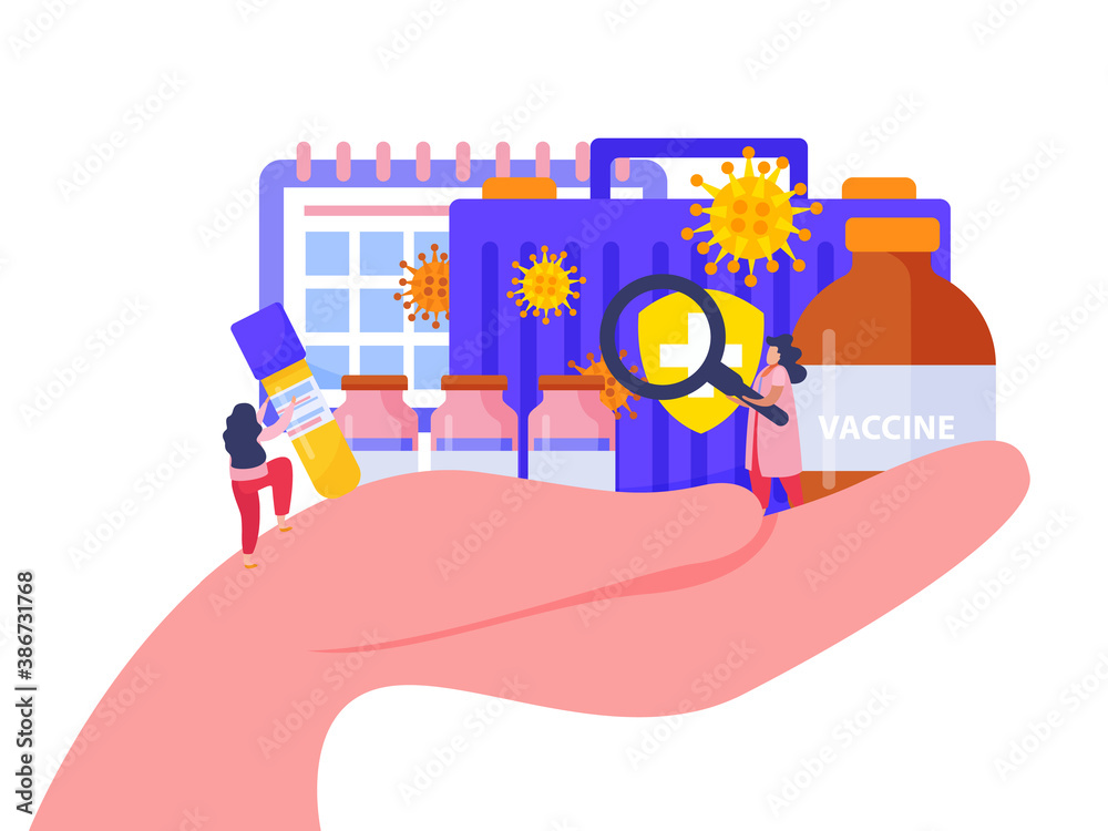 Wall mural Vaccination Flat Colored Background