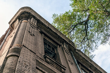 old abandoned house and tree in Ukraine