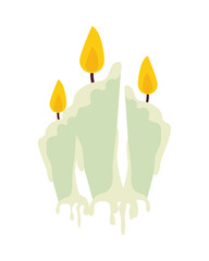 halloween candles flames isolated icons