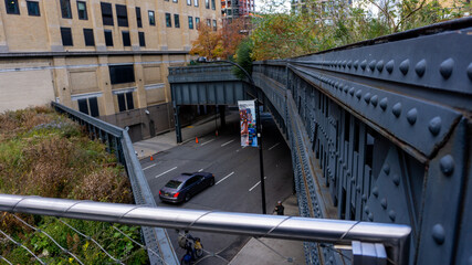 Obraz premium person on the bridge