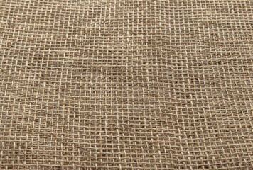 abstract background of burlap fabric close up