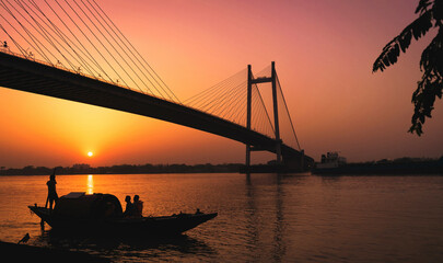 Princep Ghat with Vidyasagar Setu