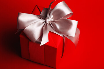 gift box on red background