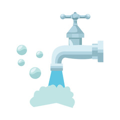 water faucet tap open isolated icon