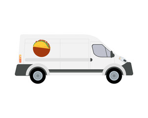 van vehicle mockup with taco mexican food