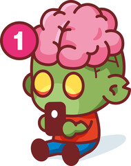 Funny and Cute Social Addicted Zombie