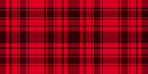 Cage lumberjack seamless pattern. Wide Red and dark stripes horizontal background. Vector stock checkered abstract backdrop. Trend Christmas and New Year design texture - 386741586