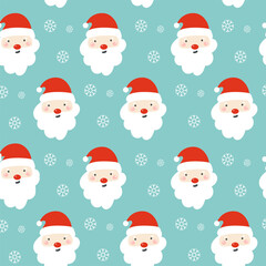 Seamless pattern with Santa. Christmas pattern. Vector