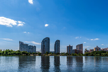 city skyline with river