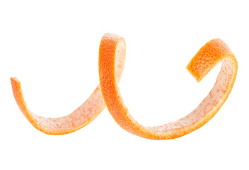 Grapefruit peel isolated on a white background. Grapefruit citrus fruit.