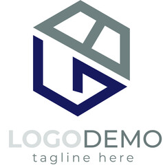 Initial GB geometrics monogram logo design template .