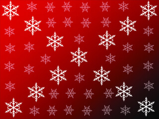 Elegant Christmas and new year eve holiday background with seamless white winter snowflakes on a vibrant red background. festive mood abstract. merry Christmas