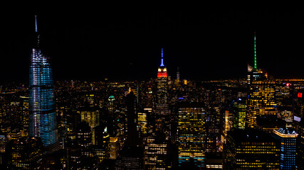 Plakat city skyline at night
