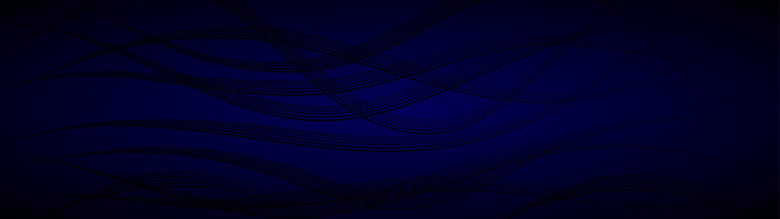 Abstract background of wavy intertwining lines in dark blue colors