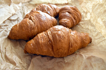 Croissants french pastry.