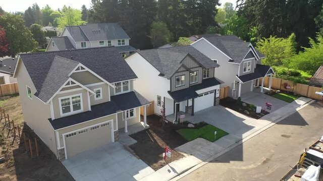 Aerial footage of housing development