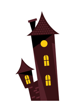 halloween dark house isolated icon