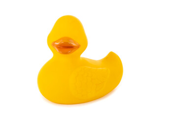 Eyeless Yellow Rubber Ducky Isolated on White