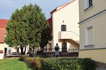 Quiet streets of the old part of Minsk city, Republic of Belarus. Autumn and rest concept.