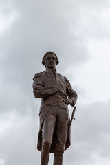 A statue of Admiral lord Horatio Nelson in Portsmouth, Hampshire, UK