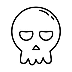 halloween head skull line style icon