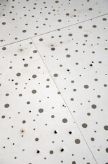 Texture of decorative building material perforated metal surface