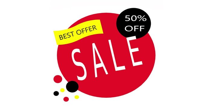 SALE banner template, printable flyers, red color, for advertisement, animation