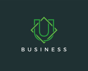 minimal letter u logo template - vector illustration
