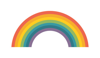 Rainbow icon, retro colors.