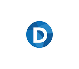 D Alphabet Circle Logo Design Concept