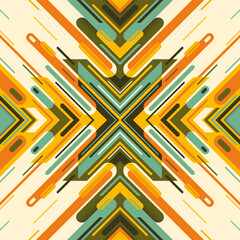 Symmetric decorative abstraction with colorful shapes. Vector illustration.