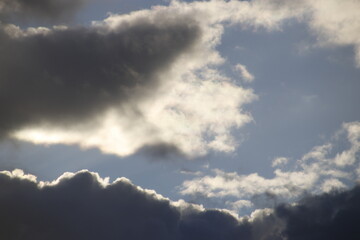 White clouds over an urban park