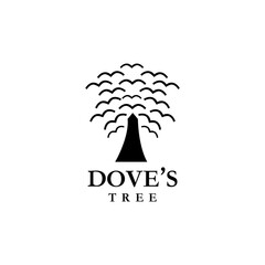Doves's Tree Logo Vector Natural