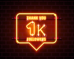 Thank you followers peoples, 1k online social group, happy banner celebrate, Vector