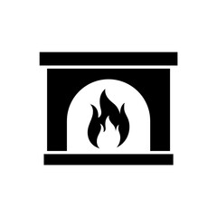 Fireplace icon, logo isolated on white background