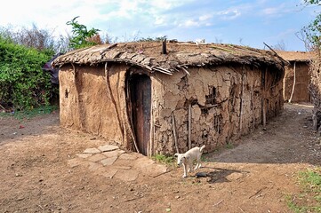 Tradycyjne domostwo w wiosce Masajów. Kenia (Masai Mara)  © Lancan