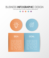 Fototapeta premium Diagram with 2 options. Business infographic. Vector