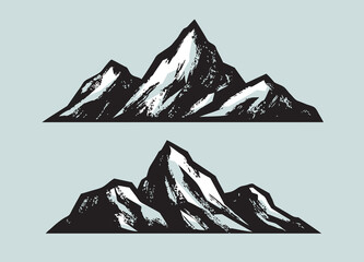 Mountains. Climbing, mountaineering sketch vector illustration © ~ Bitter ~
