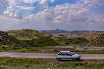 car and mountain - Dezful (shahyon county ) Iran.  