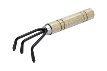 Garden rake isolated on white background