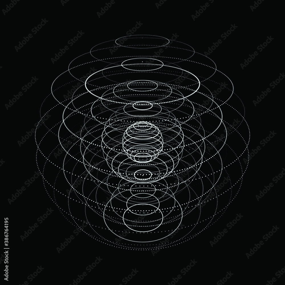 Poster abstract 3d sphere. sphere particles. global network connection. futuristic technology style. big da