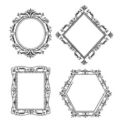 Ornate frame and ornament set