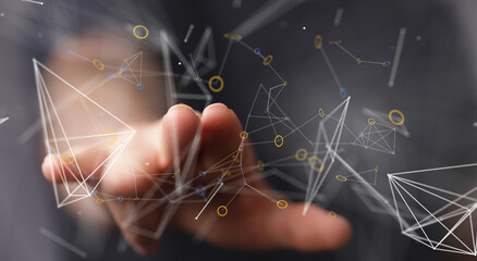 videoconference group of people talking in social network team work..