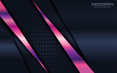 Modern navy background with colorful purple lines element.