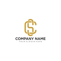 Letter SC line logo design. Linear creative minimal monochrome monogram symbol. Universal elegant vector sign design. Premium business logotype. Graphic alphabet symbol for corporate business identity