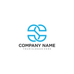 Letter SC line logo design. Linear creative minimal monochrome monogram symbol. Universal elegant vector sign design. Premium business logotype. Graphic alphabet symbol for corporate business identity