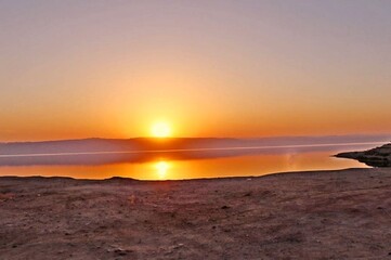 Fototapeta na wymiar Sunset at sea in Morocco