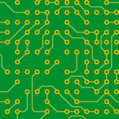 Circuit board seamless pattern. Abstract design textile print. Vector illustration.